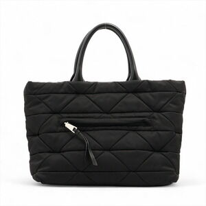 Prada Impuntu Leather Black Nylon Handbag Tessuto